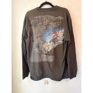 Vintage 90s‎ Canaan Valley Skiing Graphic Long Sleeve Shirt Black Size XL Sports
